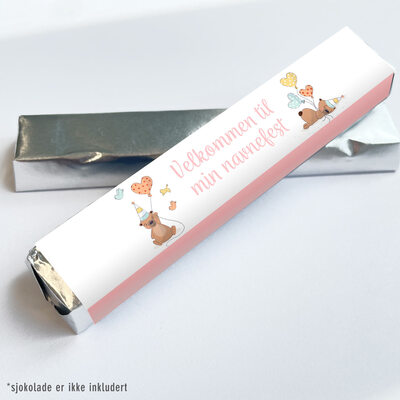  Kinder omslag Navnefest rosa - Happystar