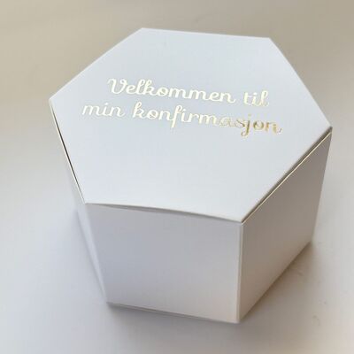 20pk - Gave-eske Konfirmasjon hvit - Happystar