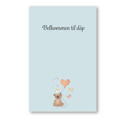 Bordkort enkle 20pk Blå dåp - Happystar