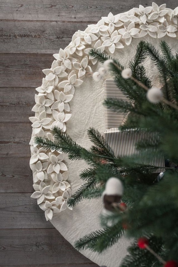 Ullfilt Teppe 1/2 Dekor ca 110cm - Snø