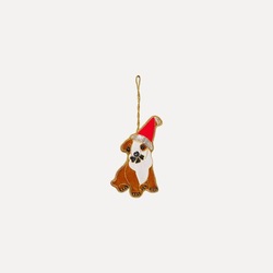 Håndlaget Ornament, Nissehund Brun Brun - UND Seasonal 