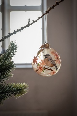 Glasskule Gylden m/Fugl  - UND Seasonal 