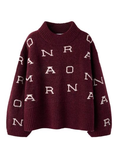 NKFNEIFY LS  OVERSIZE KNIT BURGUNDY - Name It