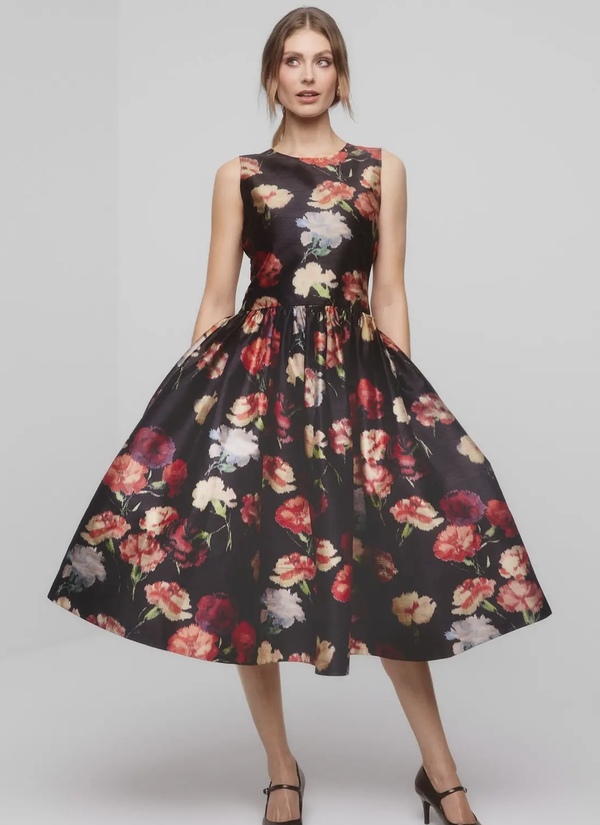Taffeta Midi Dress