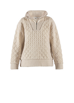 Blue Frances 1/2-Zip Wool Cable Windbreaker Uspesifisert - Blue Sportswear