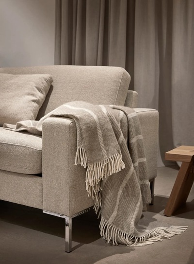 KAMPANJE! Istinden Ullpledd  Beige - Høie of Scandinavia 