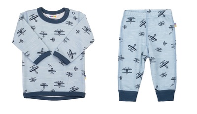 Ullsett m/bambus innside Lys blå - Joha