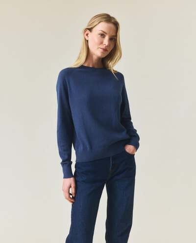 Raglangenser i kashmirblanding Blue - Lexington