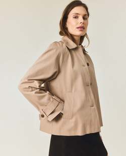 Kort Trensh Coat, beige  - Lexington