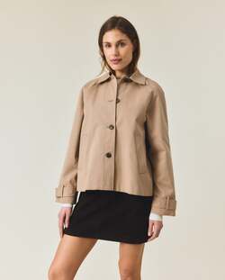 Kort Trensh Coat, beige