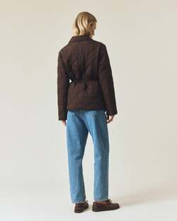 Klassisk vattert jakke, mørkebrun