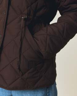 Klassisk vattert jakke, mørkebrun