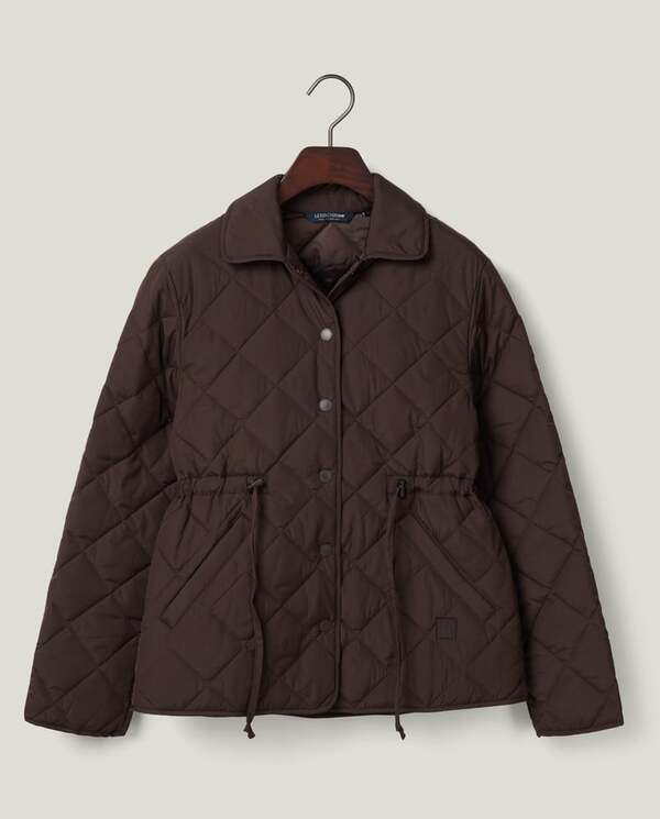 Klassisk vattert jakke, mørkebrun