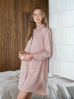 KAMPANJE! Pilen Flanell Nattskjorte  Varm Rosa - Høie of Scandinavia 