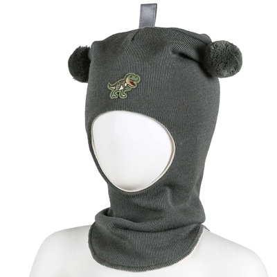Balaclava ULL m/vindstopp DINOSAUR  grønn - Kivat