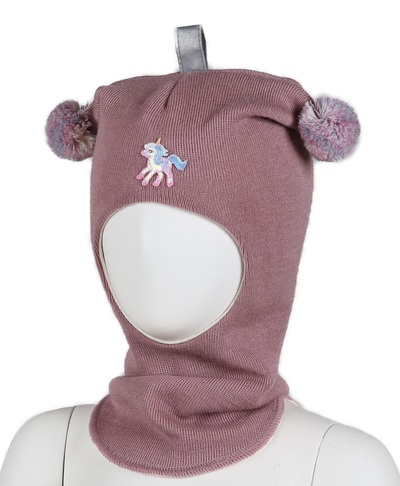 Balaclava ULL m/vindstopp ENHJØRNING Dus rosa - Kivat