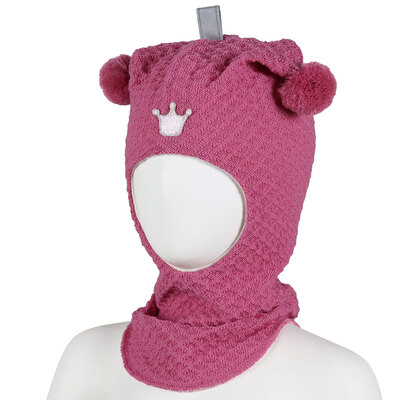 Kivat Balaklava i ull 460-14 Heather pink med krone Heather Pink 14 - Kivat