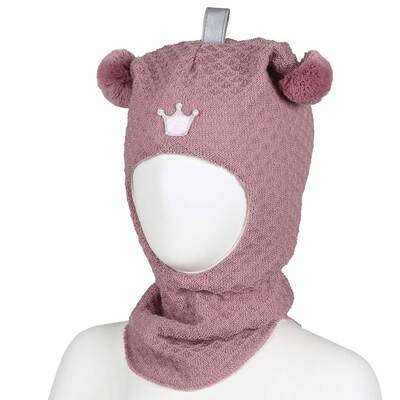 Kivat Balaklava i ull 460-17B Dusty rose med krone Dusty rose 17B - Kivat