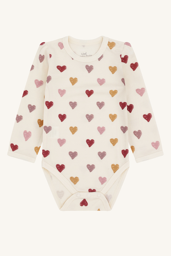 Hust & Claire Baloo Hearts Puff body ull/viskose fra bambus