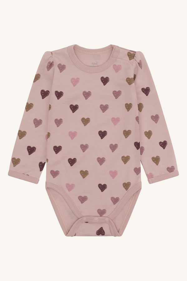 Hust & Claire Baloo Hearts Puff body ull/viskose fra bambus