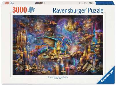 Ravensburger Puslespill 3000 Fantasi biblioteket Dragon`s Lbrary - Ravensburger