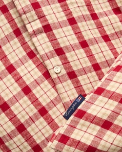 Flanell Sengesett Rød/Beige