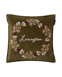 Putetrekk i Økologisk Bomullsfløyel - Krans m/Kongler