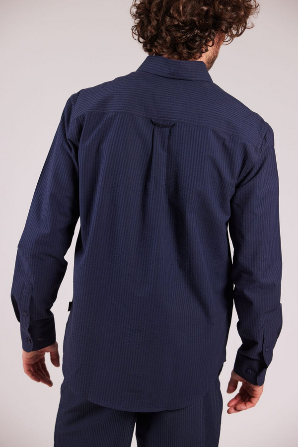 Seersucker BD Skjorte Lyseblå