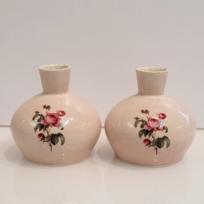 Vaser - Porselen Rosa m/blomstermotiv - Mortensen Design