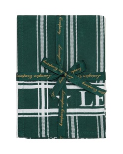 Jacquard Bomull Kjøkkenhåndkle Gavesett m/2stk Grønn/Hvit - Lexington