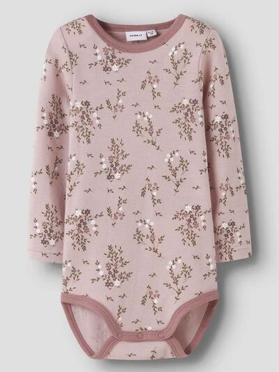 NMFWILLOW WOOL LS BODY Shadow Gray Long flowers - Name It