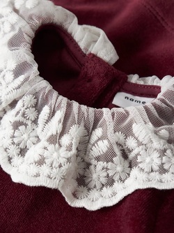 Velur Baby kjole DYP RØD - Name It