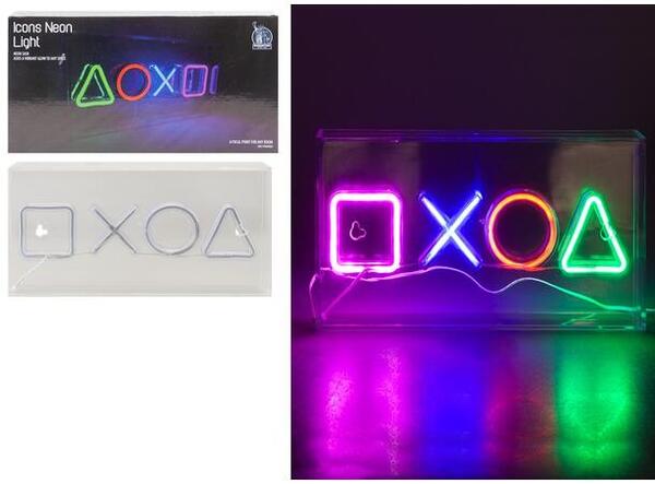 PLAYSTATION SYMBOL SKILT M/NEON LIGHTS