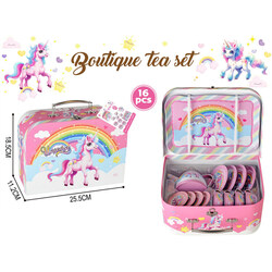 Enhjørning Koffert med Koppesett i Tinn