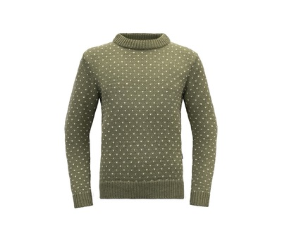 Devold Sørisen Wool Sweater Lichen/Off White - Devold