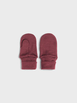NBFWILLIT WOOL MITTENS WITHOUT THUMB Red Mahogany - Name It