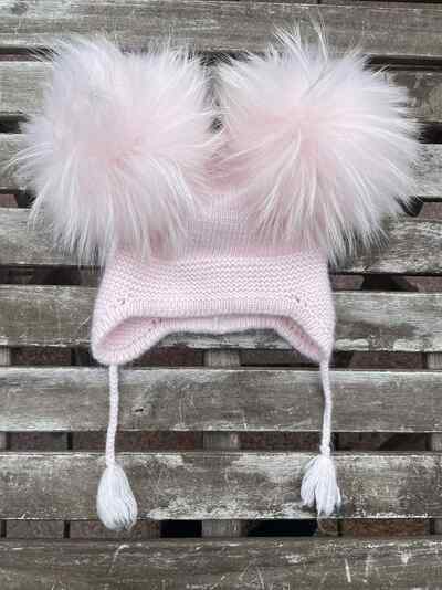 Ull lue 2 dusker og snorer  Lyse rosa - Guttogpike