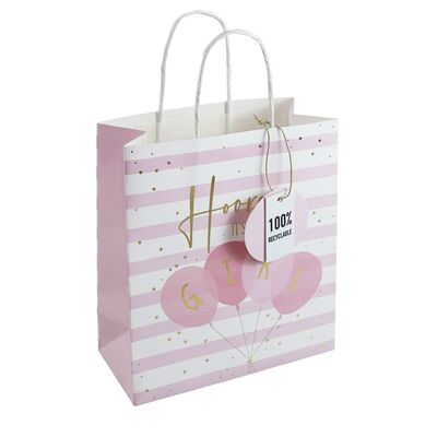 GAVEPOSE BABY JENTE 25X21X10CM Gavepose Baby Jente - PAPIRKOMPANIET