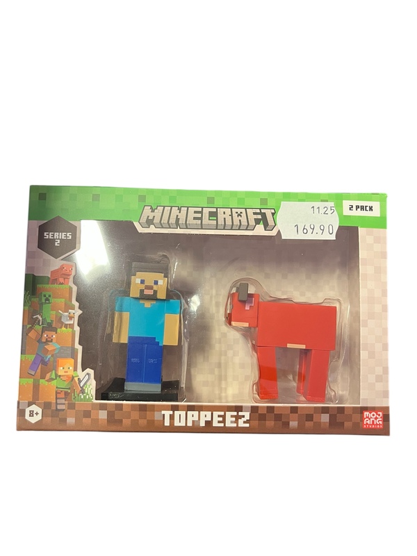 MINECRAFT 3D 6 CM FIGURE 2 PACK WINDOW BOX ASST
