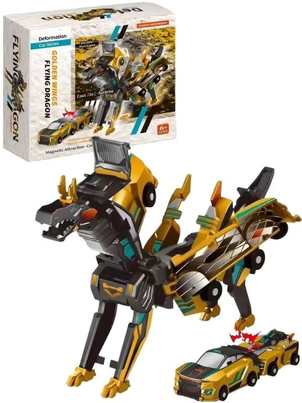 Flying Dragon Transformer Bil – Magisk 2-i-1 drage- og robotbil med magnetisk transformasjon