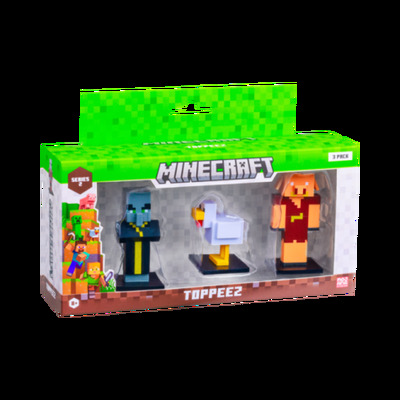 MINECRAFT 3D 6 CM FIGURE 3 PACK WINDOW BOX ASST Nr.2 - Minecraft