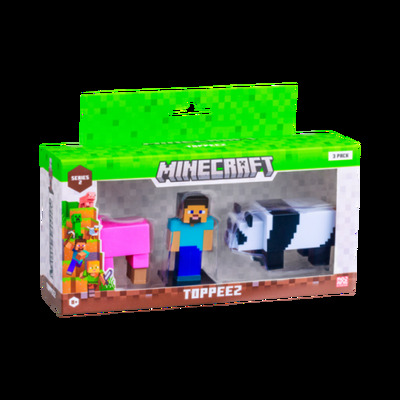 MINECRAFT 3D 6 CM FIGURE 3 PACK WINDOW BOX ASST Nr.3 - Minecraft