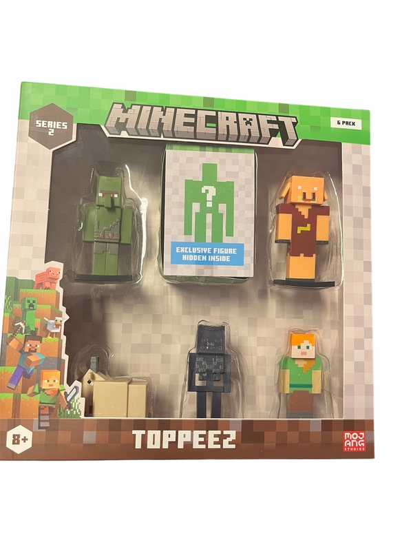 MINECRAFT 3D 6 CM FIGURE 6 PACK DELUXE BOX ASST