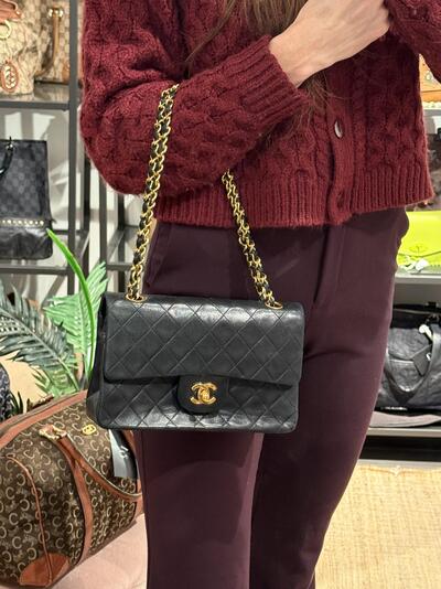 Chanel Double Classic Flap Small  Svart - Chanel