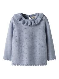NMFLAGUNA LS KNIT LIL ATELIER Zen blue - LIL`ATELIER