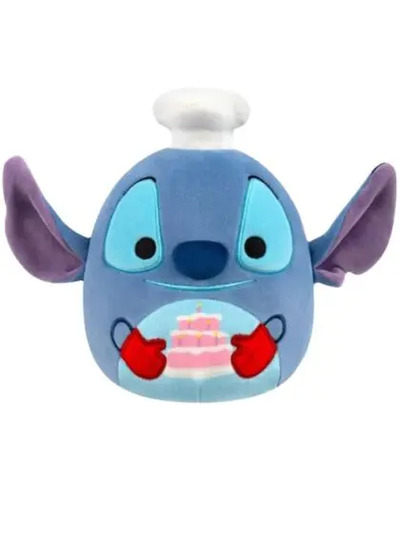 Squishmallows Disney Stitch kosepute med kake - 20 cm Stitch - Squishmallows