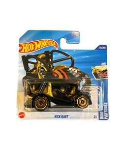 Hot Wheels 1:64 - Kick Kart - 2/5 Ride-ons Sort bil med gull detaljer - Hot Wheels
