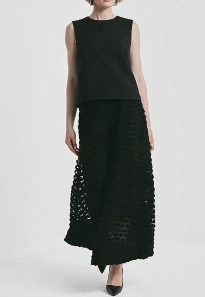Decorated Maxi Skirt Black - by TiMo