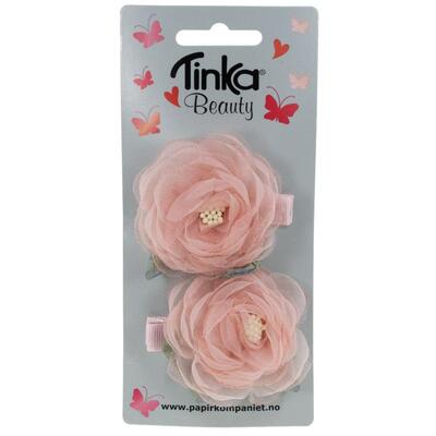 HÅRCLIPS 2 STK BLOMST ROSA TINKA BEAUTY Rosa Blomster - Tinka