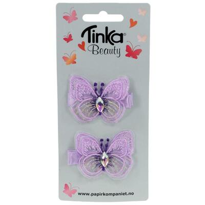 HÅRCLIPS 2 STK LILLA SOMMERFUGL TINKA BEAUTY sommerfugl - Tinka